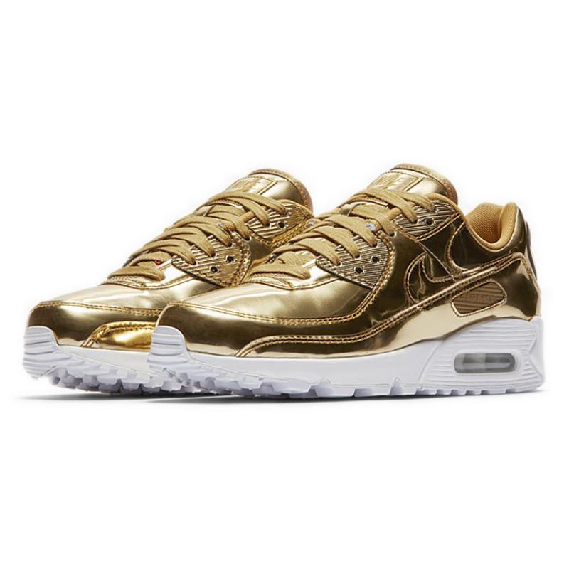 Nike Air Max 90 'Metallic Pack   Gold' Women's Sneakers Casual Shoes CQ6639-700