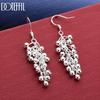 925 Sterling Silver Grape Bead Pierced Earrings Fashion Jewelry