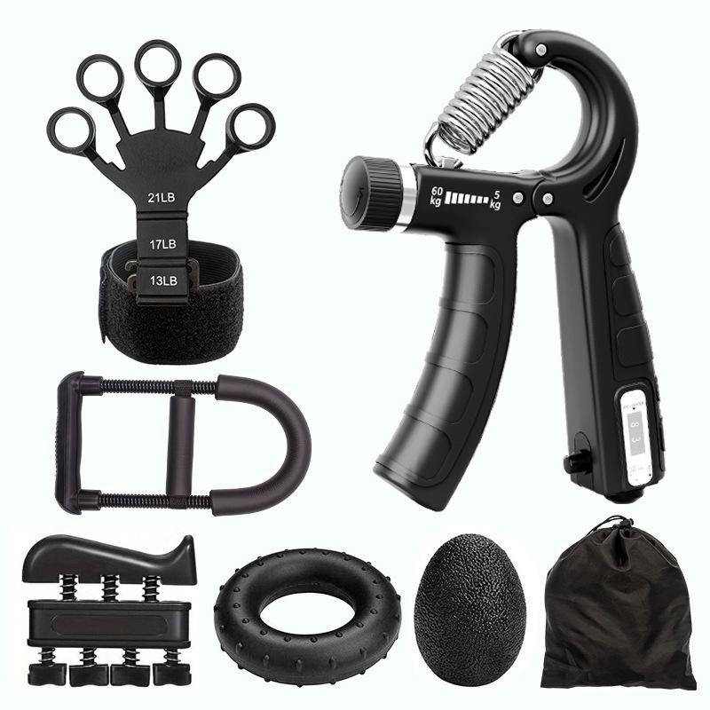 Hand Grip Strength Trainer Set: 5-Piece Kit for Finger Exercise, Rehabilitation, and Muscle Building