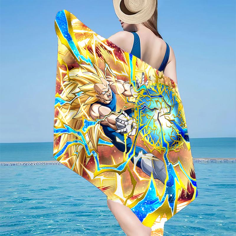 Goku Anime Beach Towel, Super Soft Microfiber, Gift for Her/Him, Birthday, for Pool, Beach, Travel, Home Decor Fan gifts