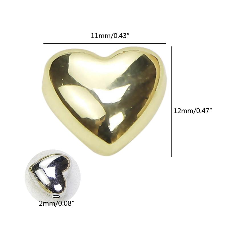 Metal Beads Big Heart Pendant 3D Heart Charm for Jewelry Making Charm DIY Gifts Bracelets Necklace Heart Bead with Hole