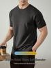 Men's High-Grade Wool & Modal Short-Sleeve Knit T-Shirt - Warm Autumn/Winter Solid Color Base Layer Sweater