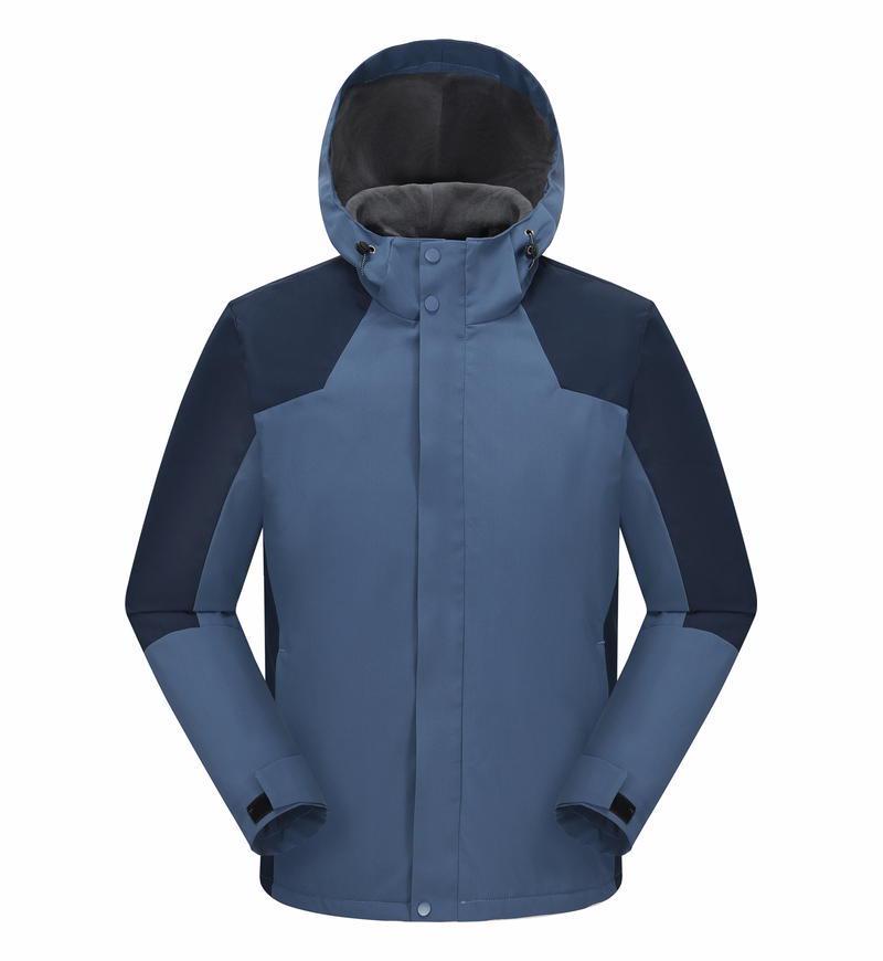 Unisex Waterproof Thick Hooded Jacket for Spring & Autumn - Customizable Mountaineering Apparel with Logo Printing.