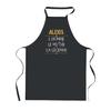 Kitchen Apron - Alexis Man Myth Legend - Black - Breton Print - Durable Cotton