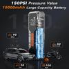 4X Fast Electric Tire Pump Tire Inflator Portable Air Compressor 10000mAh Air Pump for Car Tires with Digital Pressure Gauge/L