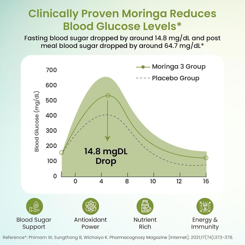 Vlados Himalayan Organics Bio-Moringa-Tabletten 1200 mg Extrakt 60 Stück für Energie Immunität Verdauung