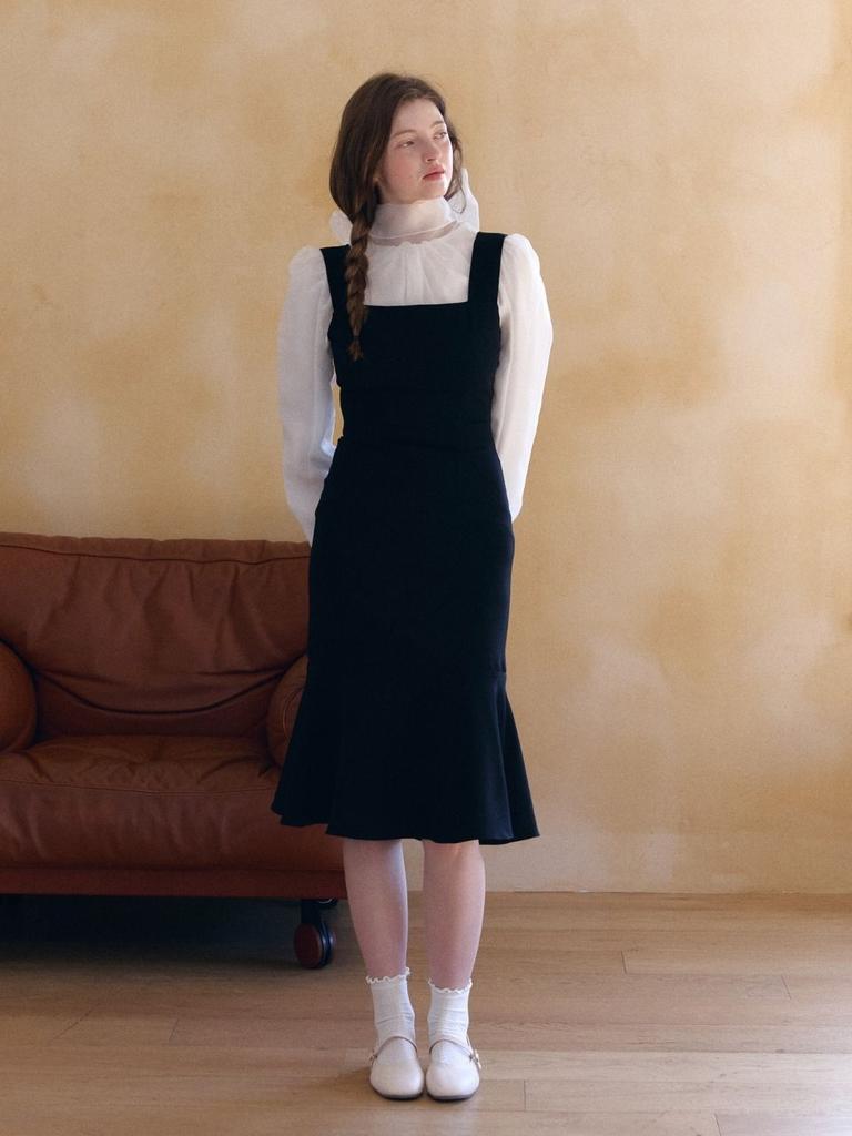 Fabric Seoul Sleeveless Semi Mermaid Dress_Black