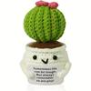 Adorable Handmade Knitted Cactus Toy - Cute Emotional Positive Life Doll with Encouraging Card, Friends, Room, Unique Gift Idea