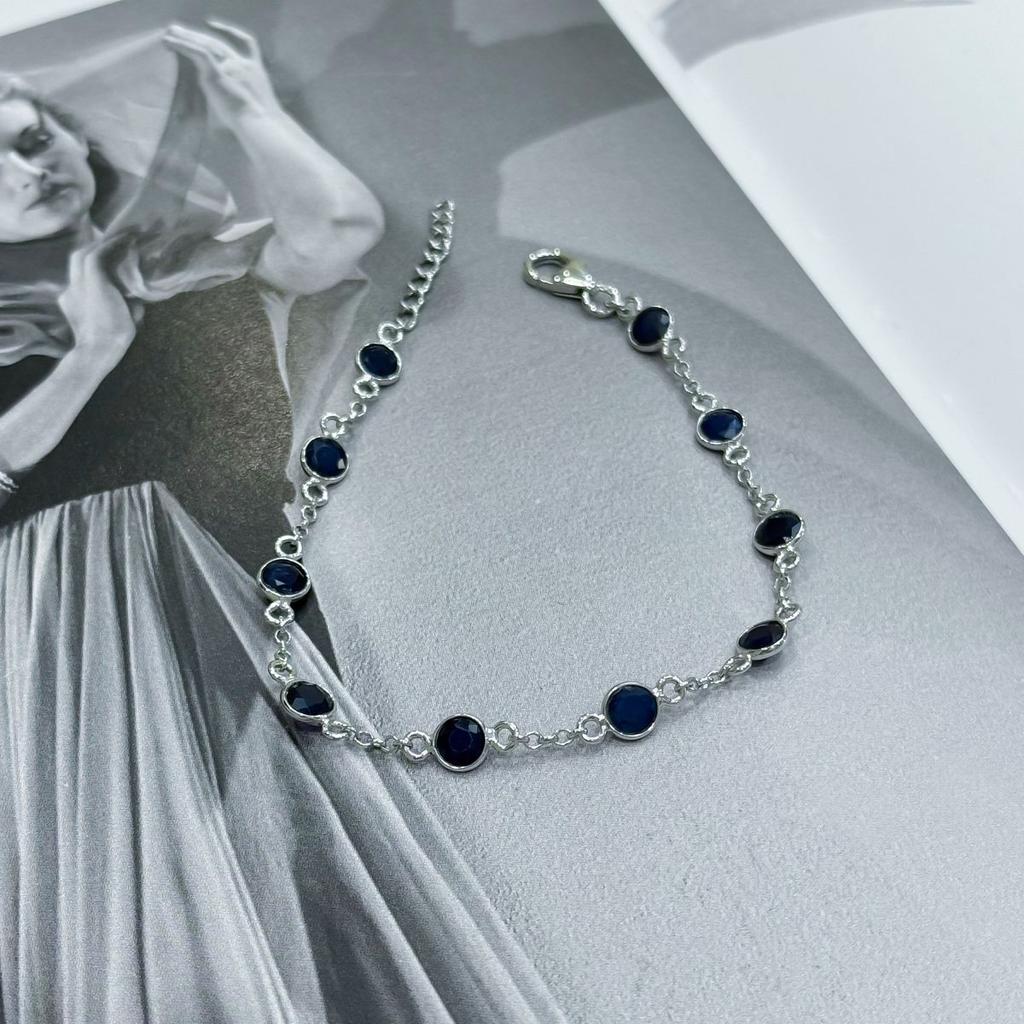 Silberarmband mit natürlichem Saphir 6,6 ct, Produktgewicht 3,94 g (2173397)