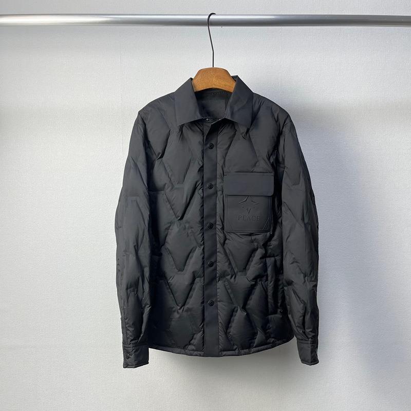 

2025 winter wear new lapel casual diamond plaid light men s shirt down jacket jacket 170/M 116-67.5kg or so wear чорний