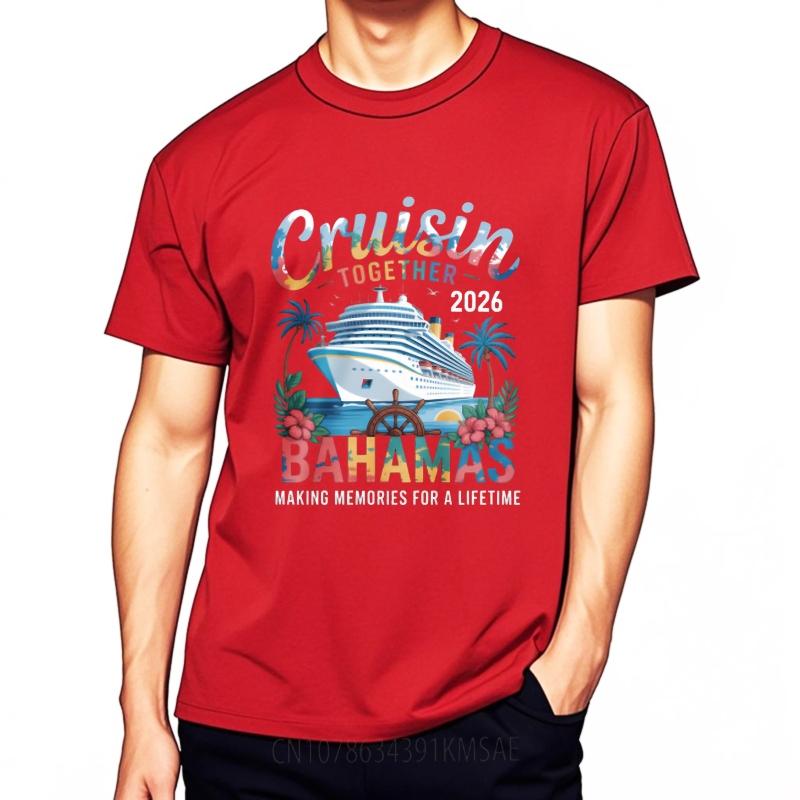 Cotton Summer For Man T Shirt Cruisin Together 2026 Bahamas Cruise Ship Trees Short Sleeve Travel ONeck Tees Minimalist Tshirt S