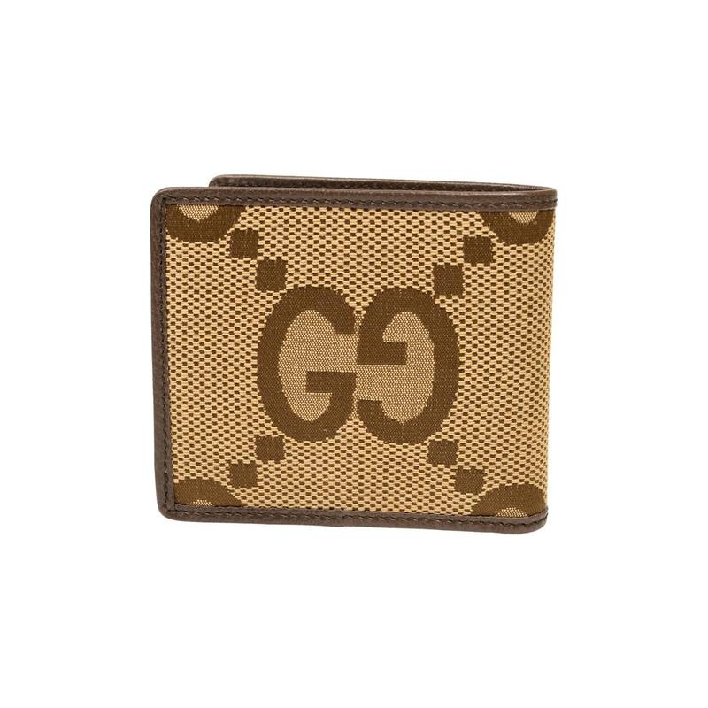 Gucci Double G logo flip closure canvas canvas bag wallet women's brown