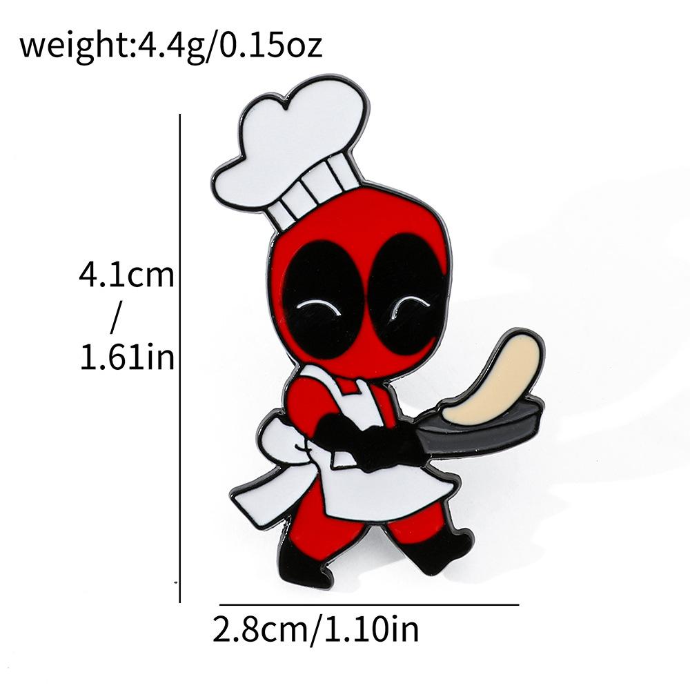 

Cute creative personality Deadpool brooch European and American film and television character modeling metal badge accessories pin decoration