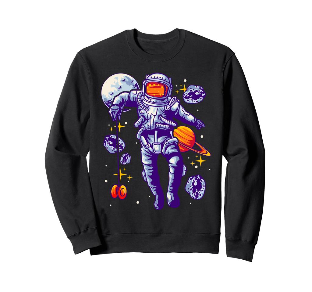 Astronaut Playing in Space Fun Space Art Sweatshirt Yo-Yo Sci-Fi