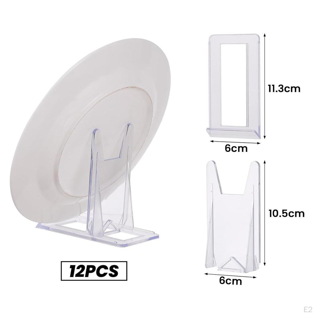 12Pcs Book Stands Photo Holders Clear Picture Frame Acrylic Easel for Tableware Dish