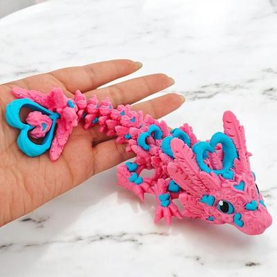 Movable Joints 3D Printed Dragon Cartoon Handicraft 3D Rotatable Articulated Dragon Realistic Figurine