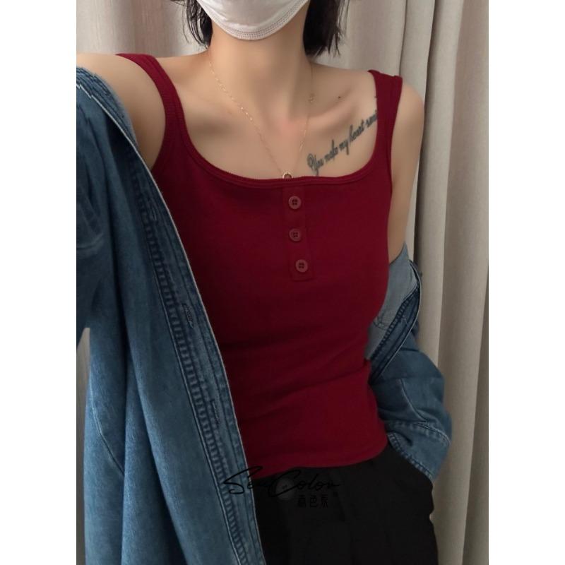New Autumn and Winter Slim Everything Simple Fashion Vest Button Design Sense Thread Ground Hair Slim-fit Waistcoat