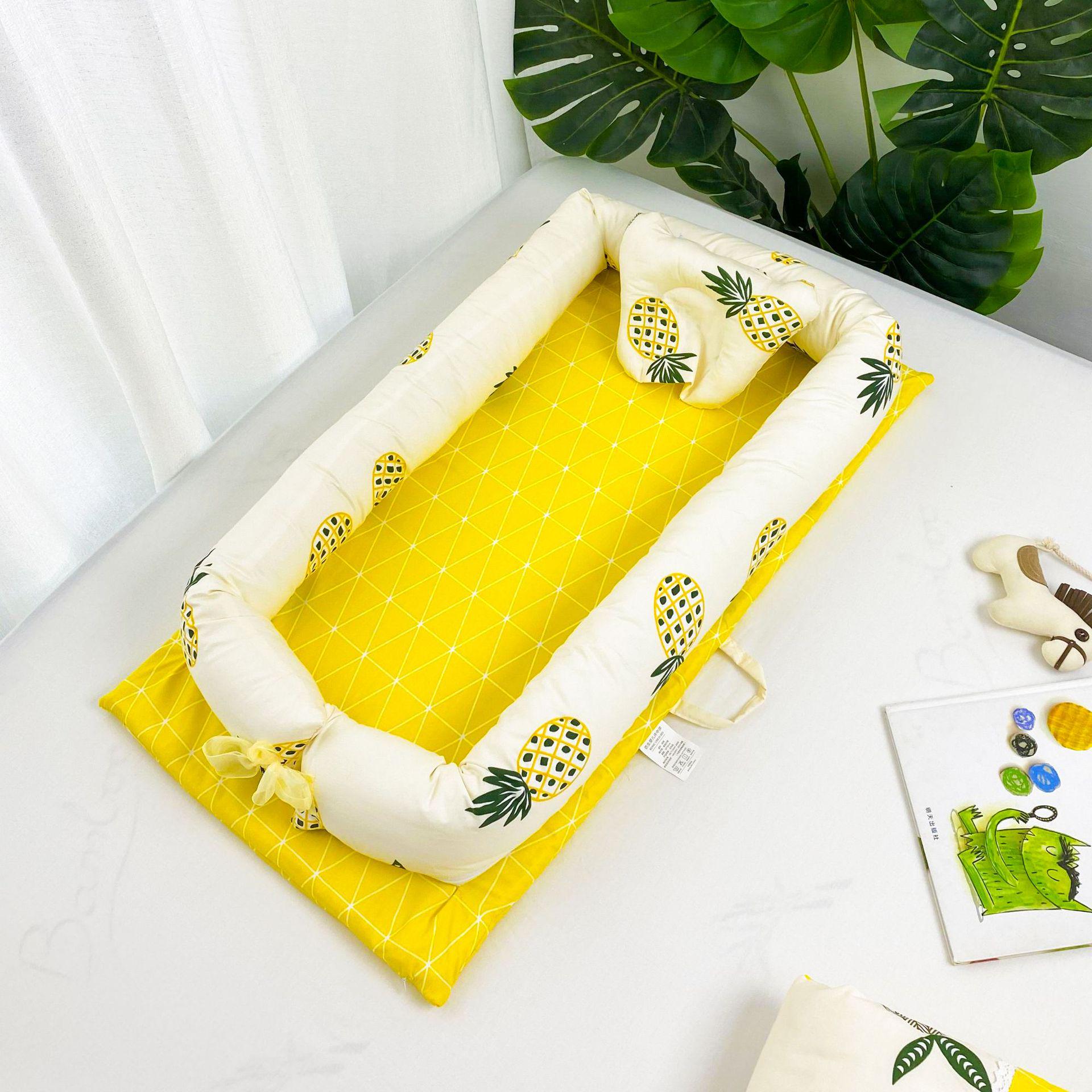 

Складне біонічне портативне дитяче ліжечко: Пране Гніздо для сну для новонароджених з чистої бавовни 90*50*15cm