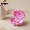 Shell Jewelry Organizer 3D Printed Pearl Box with Dust-Proof Flip-Top Cover Durable Anti-Fall Design Compact for Rings Earrings Necklaces