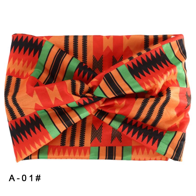 Printed Wide Elastic Headband Pilates Yoga  Running Cycling Hairband Turban Makeup Hair Hoop Makeup Headwrap for Women Girl