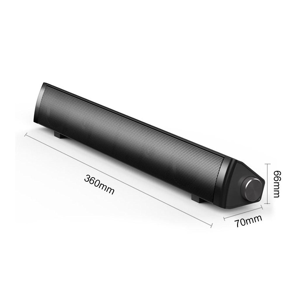 SADA V105 Speaker Bar Computer Speakers Wired Computer Sound Bar Stereo USB Powered Mini Long Soundbar Speaker with HiFi Sound Rich Bass for TV PC