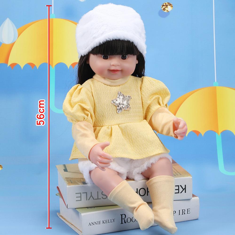 56Cm Reborn Simulation Barbie Gift Doll Baby Soft Gel Girl Toy Set Children's Doll