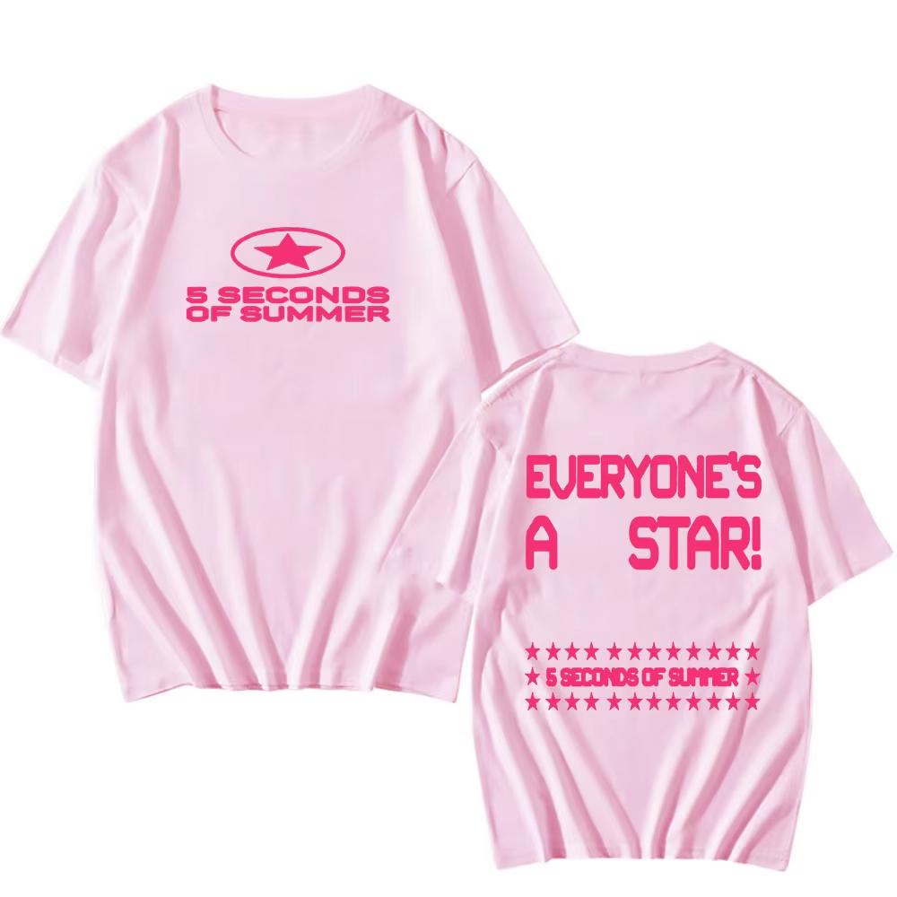 2026 Summer Oversized Tshirt Breathable Cotton Blend Y2k Star Letter Graphic Print Unisex Casual Streetwear Tshirt
