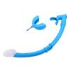Freediving Snorkel 2 in 1 Silicone Streamlined Soft Flexible Roll Up Folding Snorkel Tube for Scuba Diving Blue