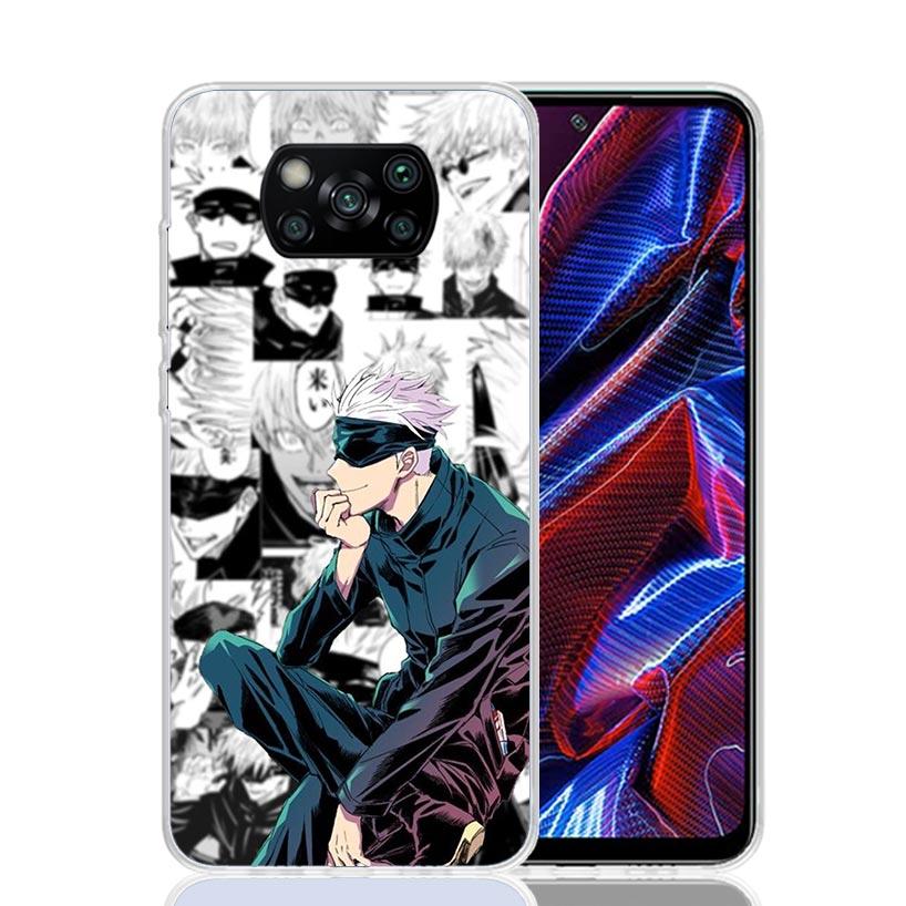 JujuKaisen Gojo Satoru Phone Case For Xiaomi Poco X7 X6 X5 Pro F7 Ultra Redmi 15C 15 13 13C 12 12C 10 10A 10C 9 9A 9C 9T Cover P