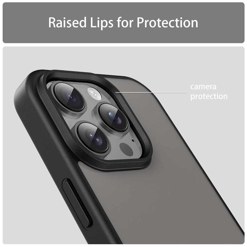 For iPhone 16 Pro Case Skin Touch Matte Anti Drop TPU PC Phone Back Cover