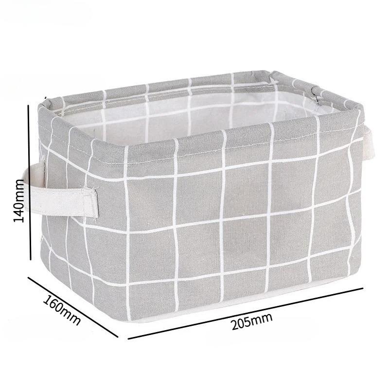 Cotton and Linen Fabric Miscellaneous Folding Storage Basket Suitable for Home Bedroom and Closet Storage