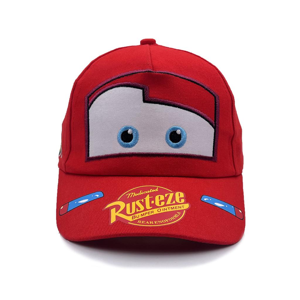 Cars Children Pattern Cotton Baseball Hat With Short Brim Sunblock Summer For