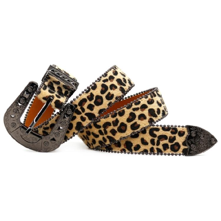 Leopard Pattern Waist Belt for Adult Fashion Belt All Matching Rhinestones Buckle Belt Girl Elegant Pants Jeans Waistband