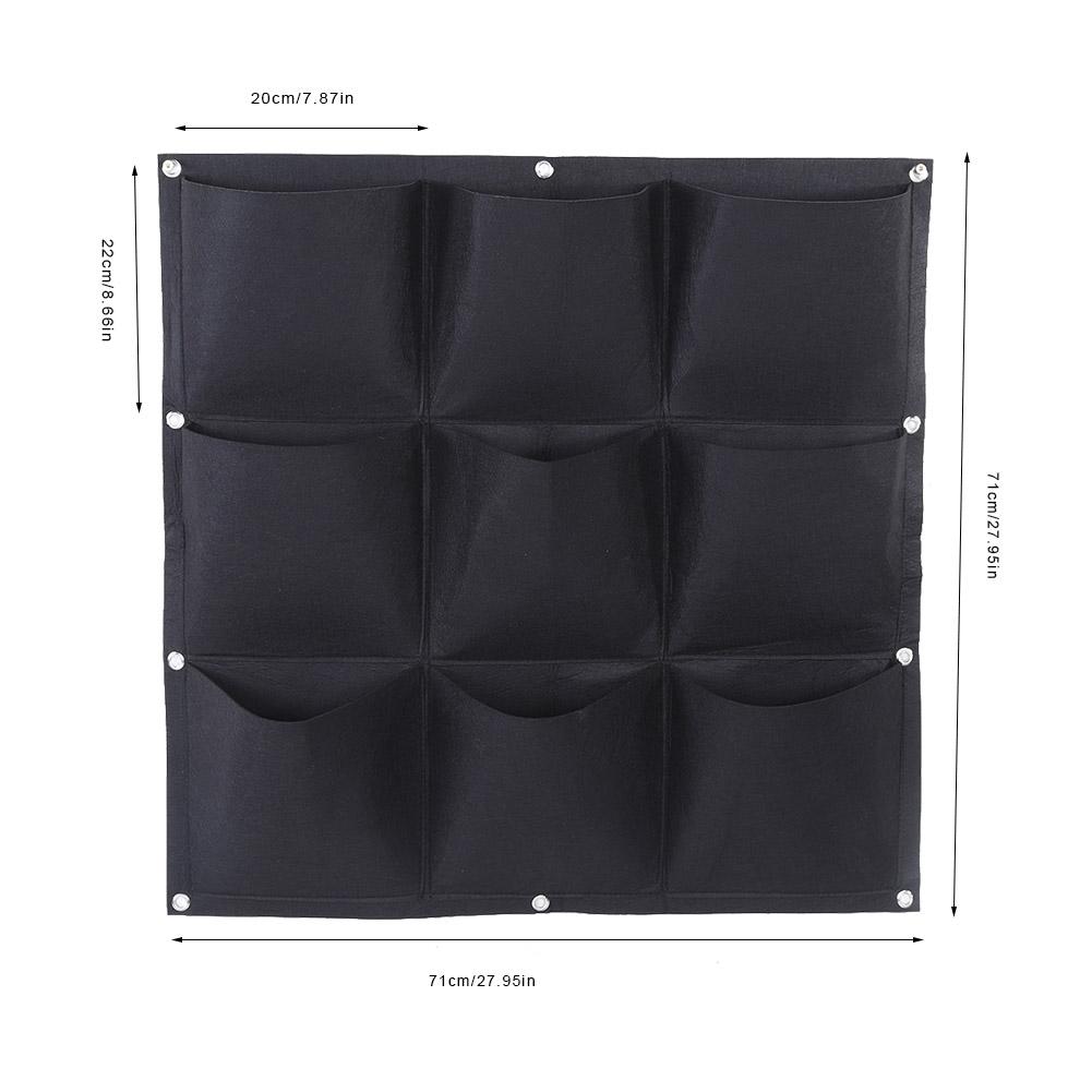 9 Pockets Degradable Vertical Hanging Wall Garden Plant Grow Bag Planter Container (Green)