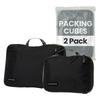 Acteon Packing Cube Compression Bags, Packing Pouches, Water-Resistant, Set of 2, Black, for Travel and Clothing