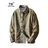 Tw Spring and Autumn American Casual Jacket Men's Loose Long Sleeve Vintage Workwear Coat Thin Heavyweight Washed Pure Cotton