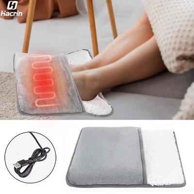 Portable USB Electric Foot Heating Pad Washable Soft Plush Foot Warmer Heater Thermal Blanket Winter Foot Warming Mat for Office