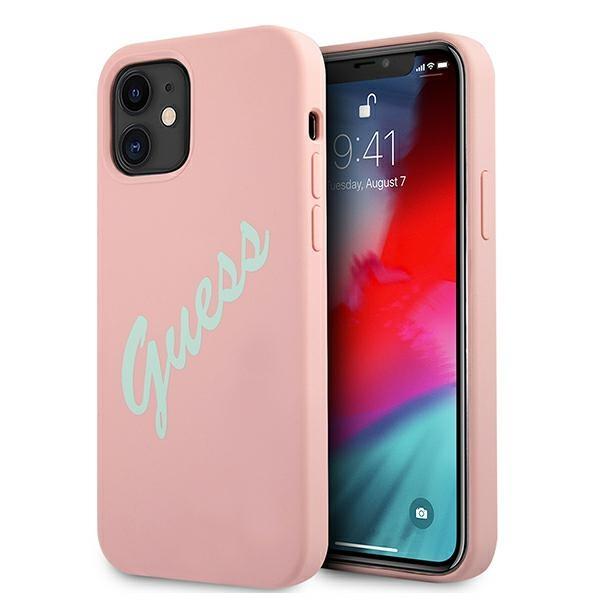 Guess Guhcp12Slsvspg Iphone 12 Mini5,4 Różowo Zielony/Green Pink Hardcase Silicone Vintage