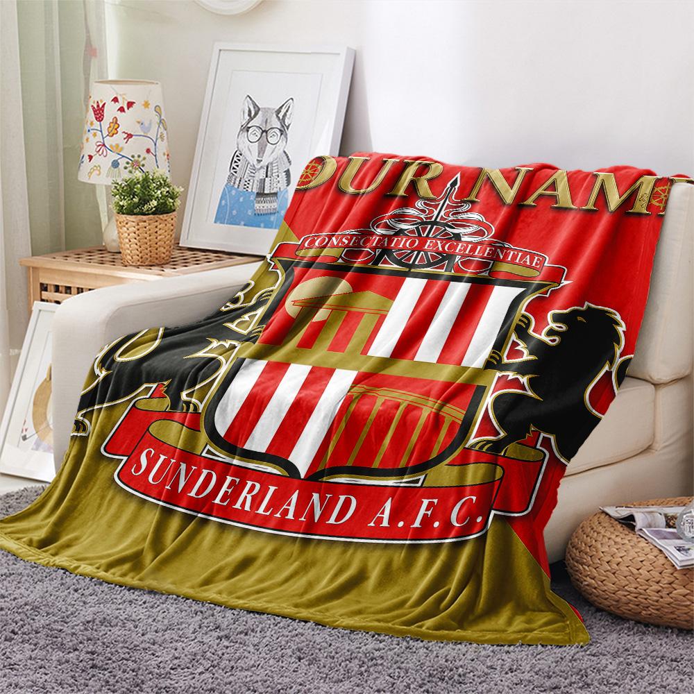 1PC Custom Name Sunderland AFC Patterned Flannel Blanket Suitable For All Seasons for Home Decor Warmth and Comfort Gifts Holiday Present -HE219