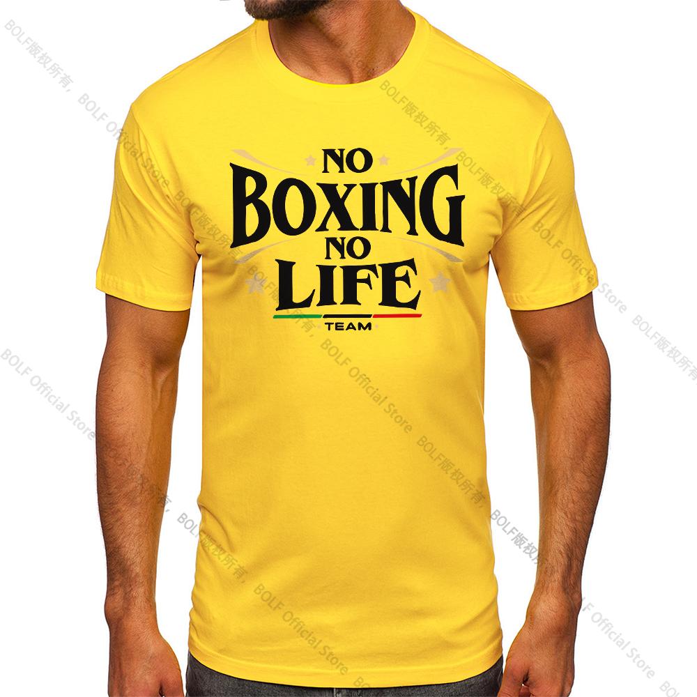 No Boxing No Life Gym Printed Vintage Men T-shirt Sport 100% Cotton Classic Tees for Men Women Sportswear Tops