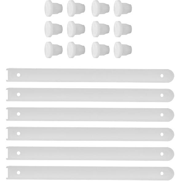 3 Sets Plastic Drawer Slides, Drawer Replacement Parts, White Rails, 7.67 Inch Track Rails for Cabinets, Lockers, Easy Installation, Smooth