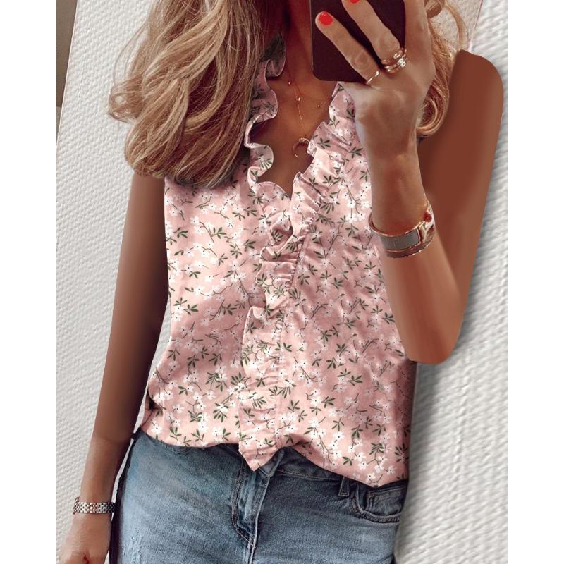 Wish spring and summer new long-sleeved ruffle shirt women's shirt