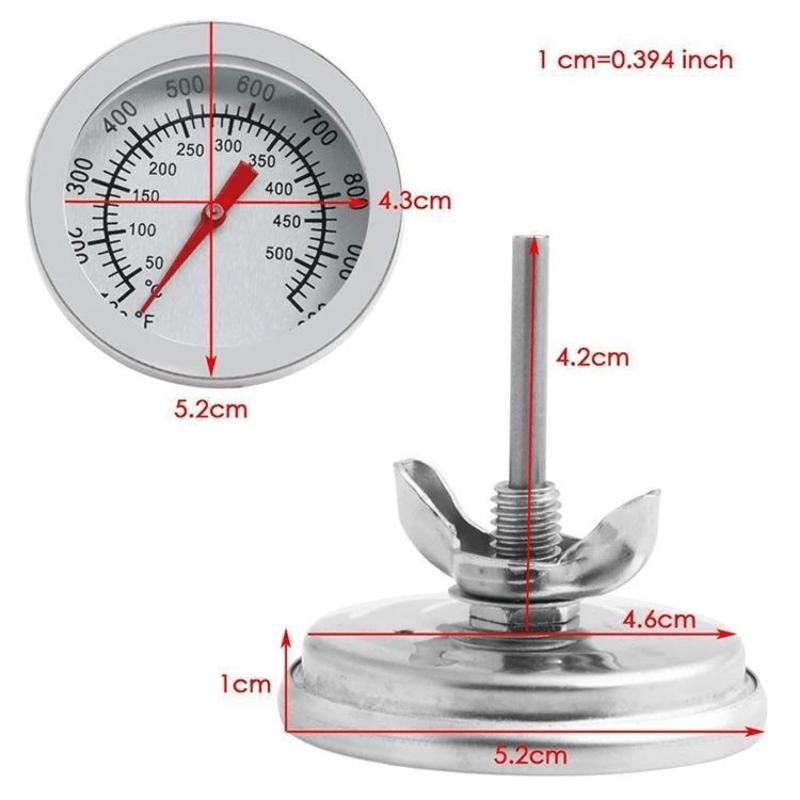 50-500C Stahl BBQ Barbecue Smoker Grill Thermometer Temperaturanzeige