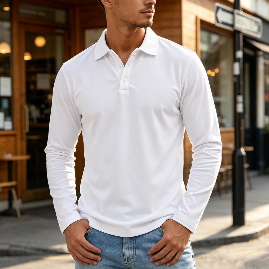 Men's Color Long Sleeve Shirt for Outdoor Casual Wear