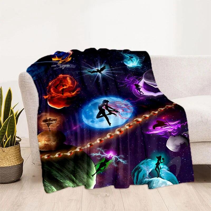 Deka s potiskem Sailor Moon Pretty Soldier Ultra lehká měkká plyšová deka z flanelu na rozkládací pohovku Pohovka Kancelářské dárky