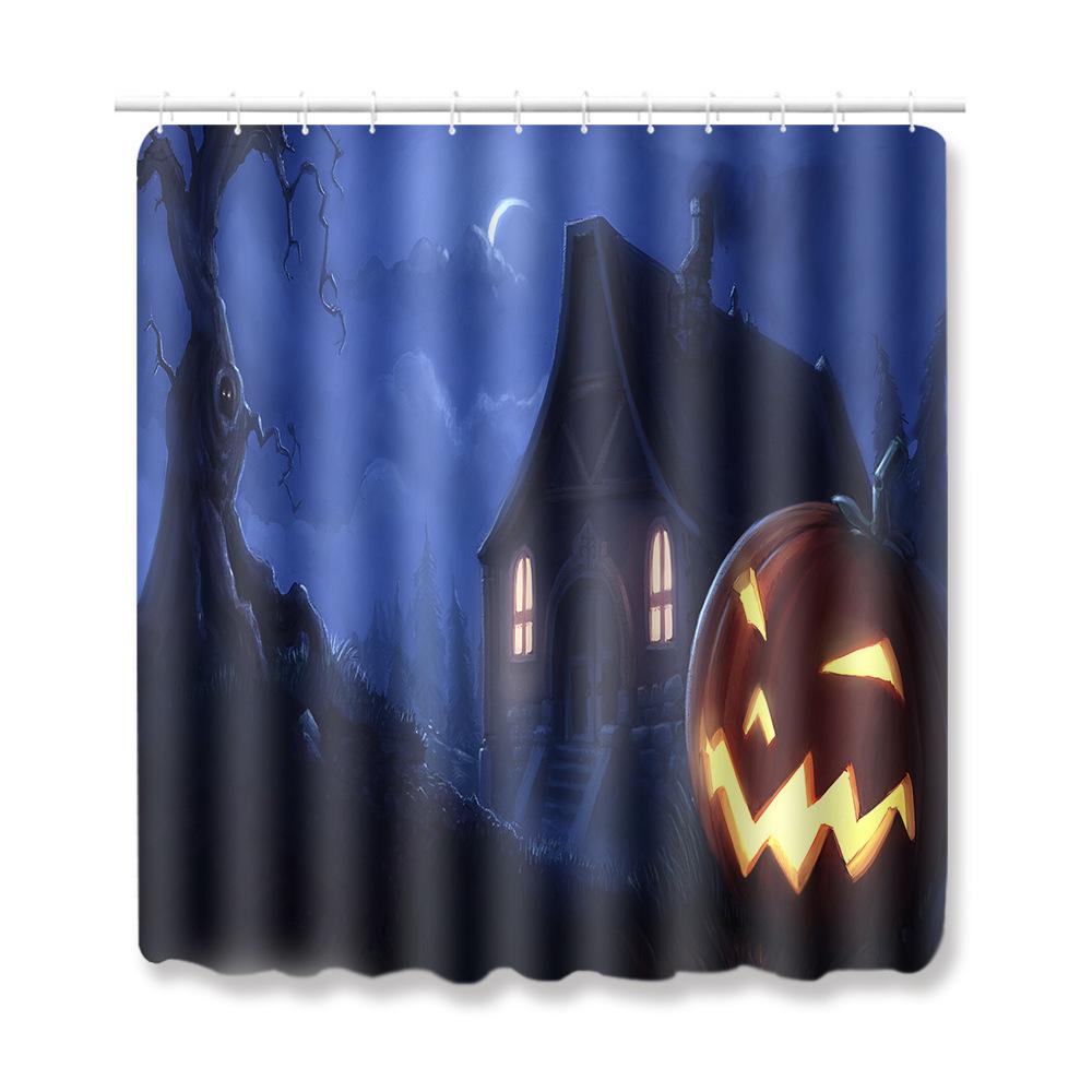 Halloween Bathroom Four-Piece Combination Set Bedroom Non-Slip Carpet Floor Mat Door Mat