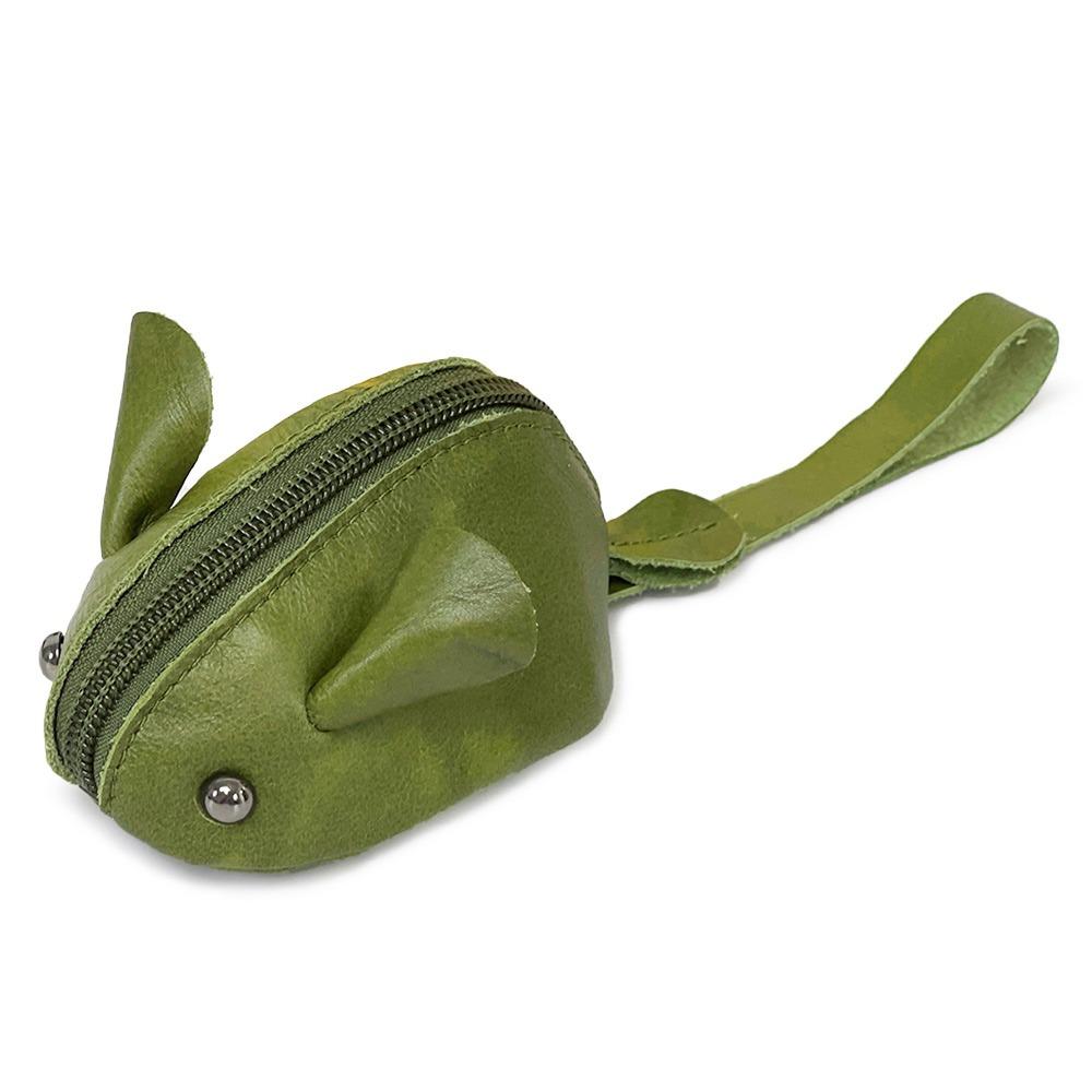 Portamonete Mini in Vera Pelle Creativo Design Topo Cartone Animato Colore Solido Portafogli Portatili Vintage Carino Borsa Portaoggetti Uomo Donna