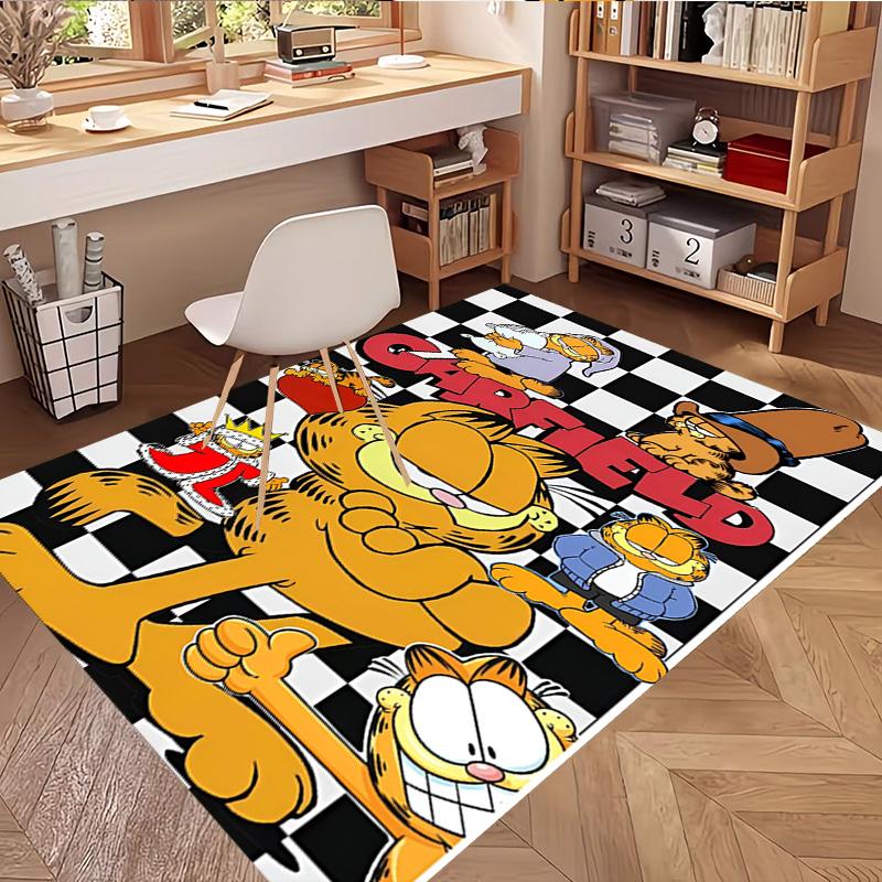 Garfield Print Rug, Washable Floor Carpet, For Entryway Dorm Laundry Room Office Study, Home Decor Birthday Christmas Gift