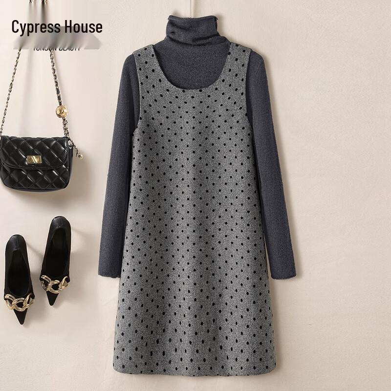 

Женское ретро миди-платье без рукавов с круглым вырезом и принтом в горошек M