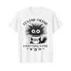 Funny Cat Lover Its Fine Im Everything Is T Shirt Vintage Comfortable Soft Top For Everyday Wear Casual Slightly